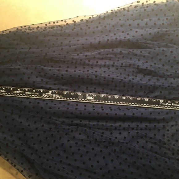 CHICWISH 3D POLKA DOT TRIPLE-LAYERED MESH MIDI SKIRT in NAVY BLUE, Size S-M - Picture 7 of 8